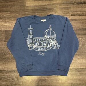 Grayson Threads Sweatshirt Florence Italy Blue Oversized Women’s Large